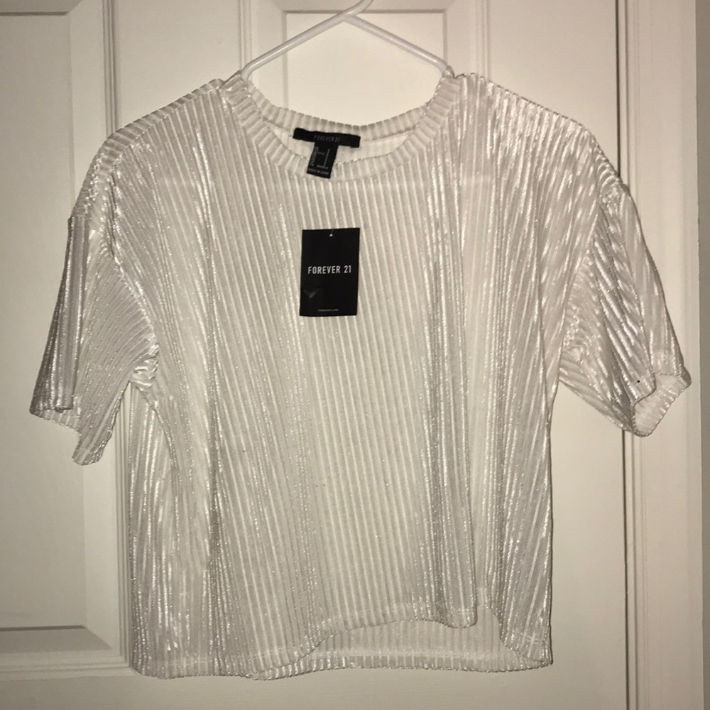 Velvet striped crop top